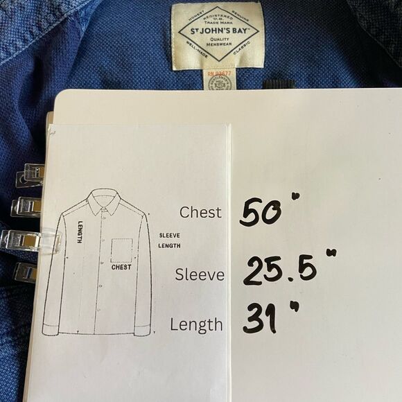 St John’s Bay Men’s Navy Long Sleeve Size XL - Picture 4 of 8